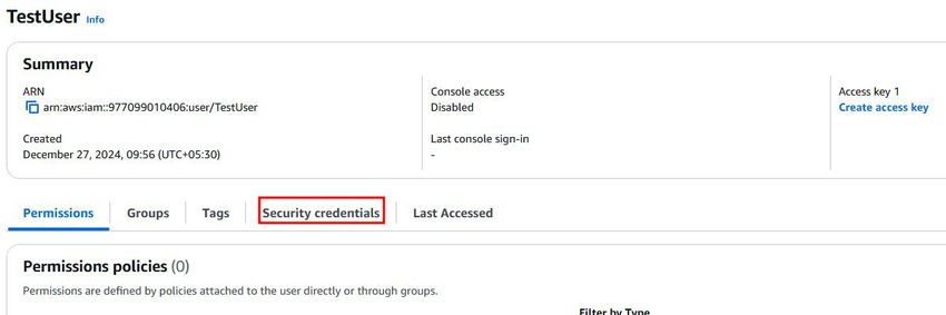 Security credentials 